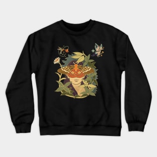 Vintage Flower Girl with Butterflies Crewneck Sweatshirt